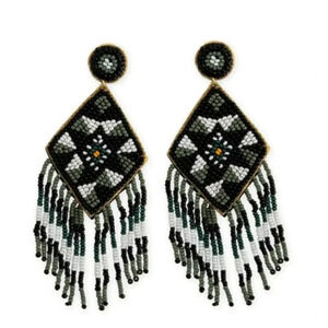 Myra Bag Boho Beaded Statement Earrings New